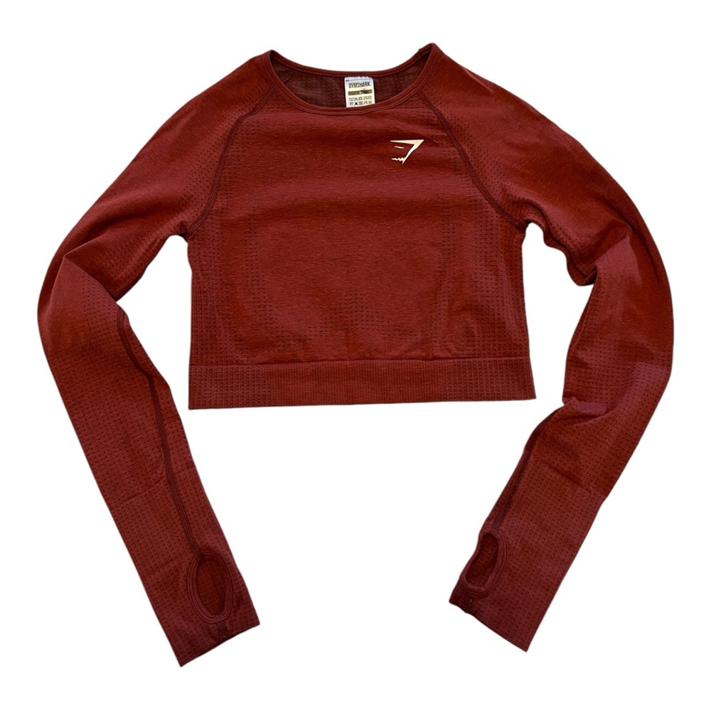 Gymshark Vital Seamless 2.0 Crop Top Brick Red Marl